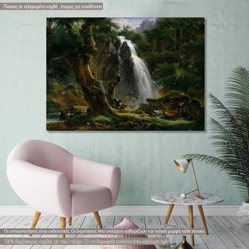 Canvas print Waterfall at Mont-Dore, Michallon A. E.