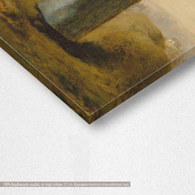 Canvas print Woman with a rake, Millettif J. F., detail