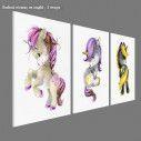 Kids canvas print Unicorn 3 panels