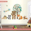 Kids wall stickers Forest animals with name