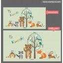 Kids wall stickers Forest animals with name
