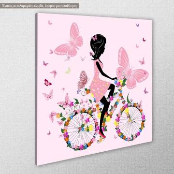 Canvas print Girl on a bicycle 2