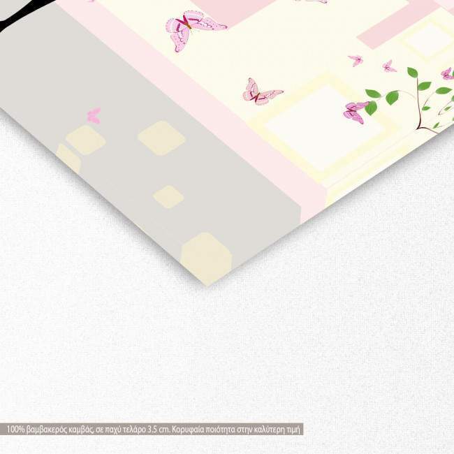 With an umbrella in the city, πίνακας σε καμβά, λεπτομέρεια