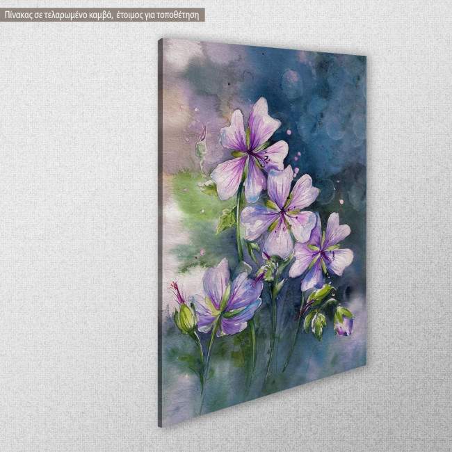 Pink geranium, πίνακας σε καμβά, κοντινό