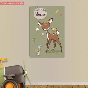 Kids canvas print Deer, girl 2