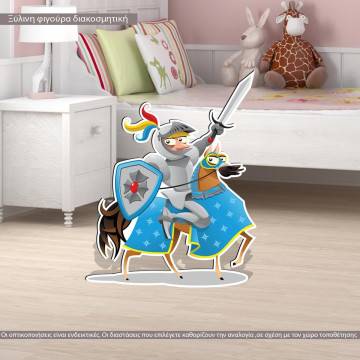 Ιππότης ξύλινη φιγούρα εκτυπωμένη