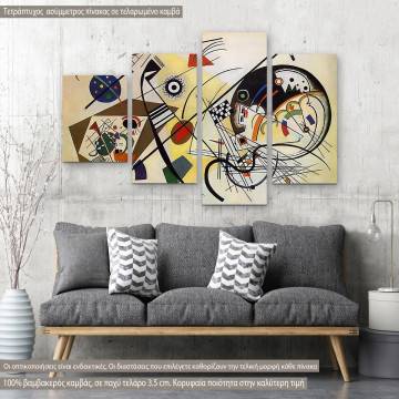 Canvas print Transverse line, W. Kandinsky, four panels