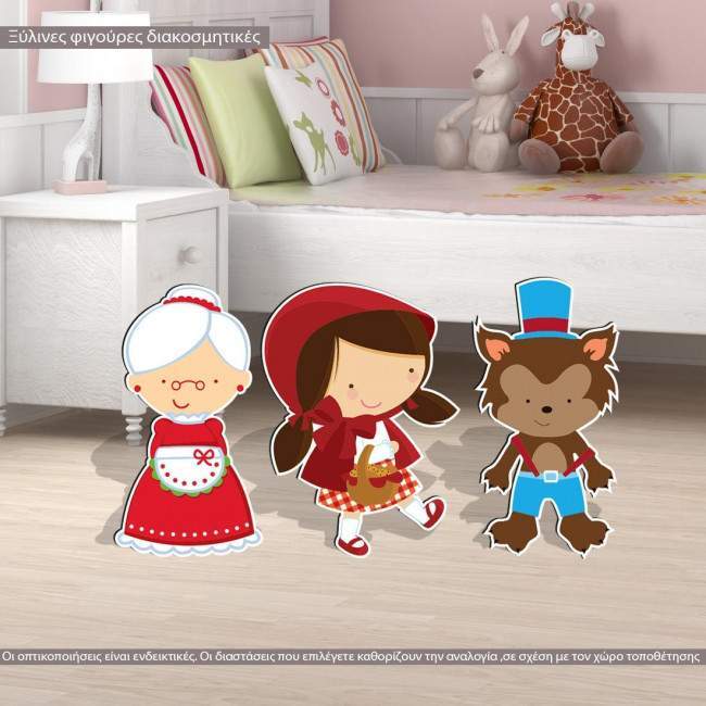 Wooden figure printed Little red hood 
