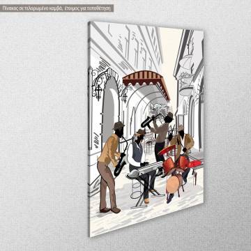 Canvas print People in the street cafe vertical View 1 2