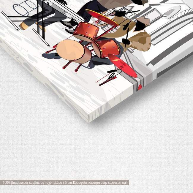 Canvas print People in the street cafe vertical, detail