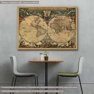 Πίνακας σε καμβά Map of ancient world