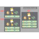 Wall sticker border Safari animals (pale green)