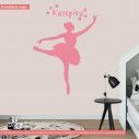 Wall stickers Ballerina name and stars art 1