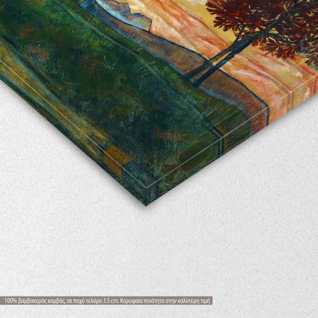 Canvas print Four Trees, Schiele Egon, detail
