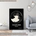 Canvas print Thessaloniki map, Cartography BW