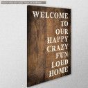 Canvas print Welcome to our happy home, side