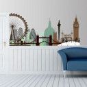 Wall stickers London, outline earthy colors