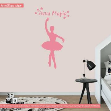 Wall stickers Ballerina name and stars art 2
