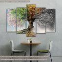 Canvas print Four season tree five panels