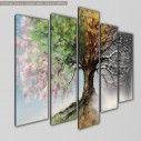 Canvas print Four season tree five panels, side