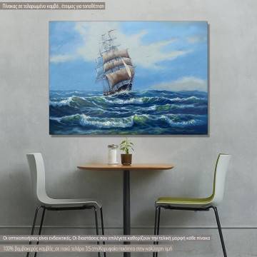Πίνακας σε καμβά Πλοίο στα κύματα