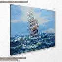 Canvas print  Waves and ship, side