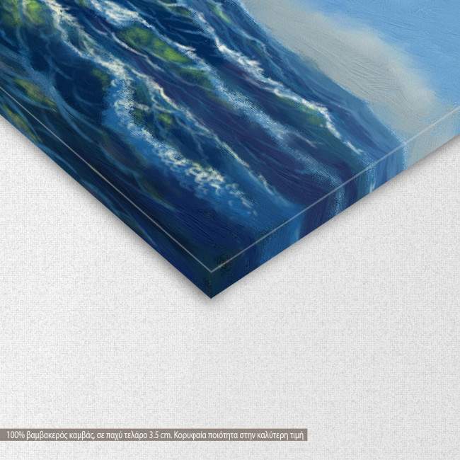 Canvas print  Waves and ship, detail