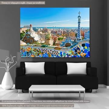 Canvas print View from park Guell, Barcelona
