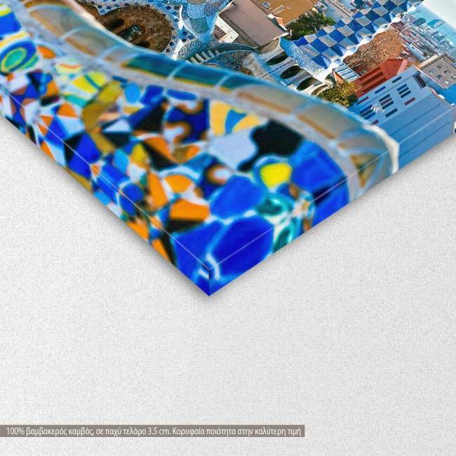 Canvas print View from park Guell, Barcelona, detail