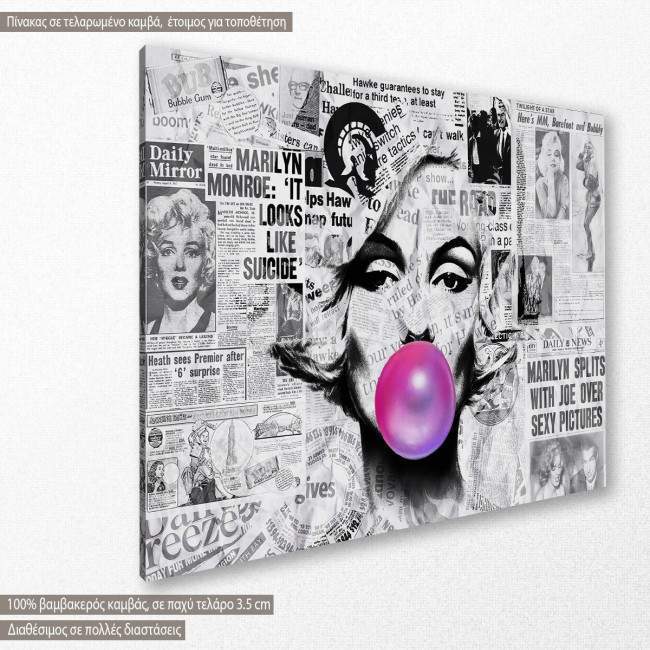 Canvas print Marylin pop art, side