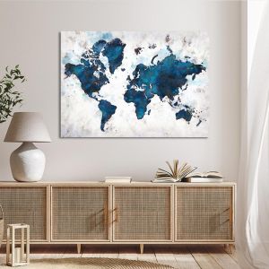 Canvas print Retro map watercolors Framed canvas View 1 2