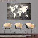 Canvas print world map white, gray