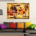 Canvas print Abstract oil painting, three figures