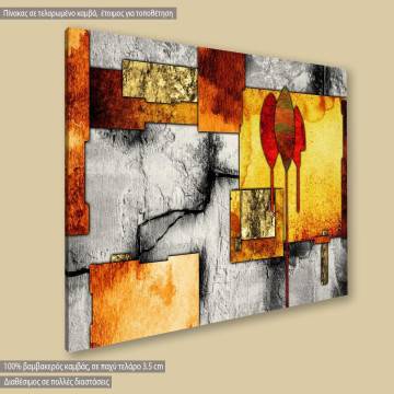 Canvas print Abstract oil painting three trees Framed canvas View 1 2