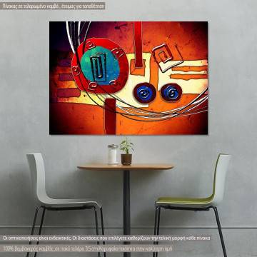 Canvas print  Abstract oil painting, blue circles