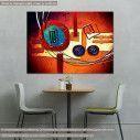 Canvas print  Abstract oil painting, blue circles