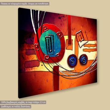 Canvas print  Abstract oil painting, blue circles 2