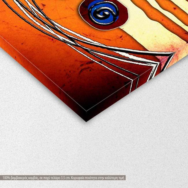 Πίνακας σε καμβά, αφηρημένος, γεωμετρικός , Abstract oil painting blue circles, γωνία