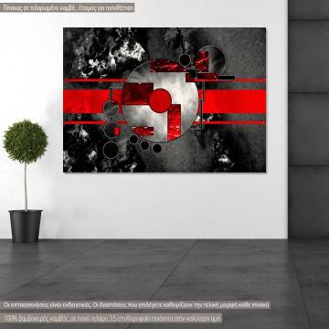 Canvas print  Abstract oil painting, red on gray