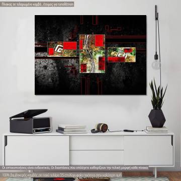 Canvas print  Abstract oil painting, almost black
