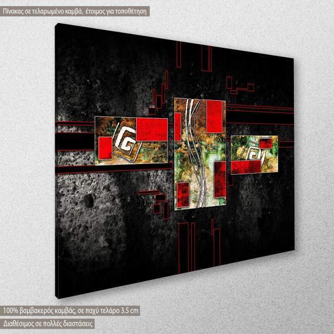 Canvas print  Abstract oil painting, almost black, side