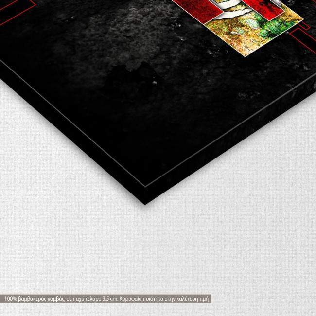 Canvas print  Abstract oil painting, almost black, detail