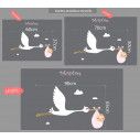 Kids wall stickers Stork with a baby
