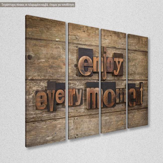 Canvas print Enjoy every moment, four panels, side