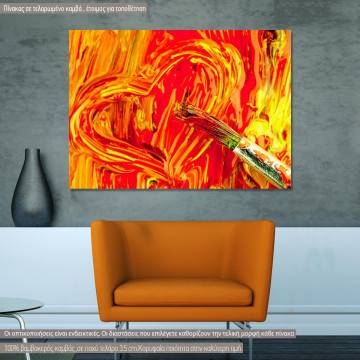 Πίνακας σε καμβά Καρδιά, Colored paint mixed on palette