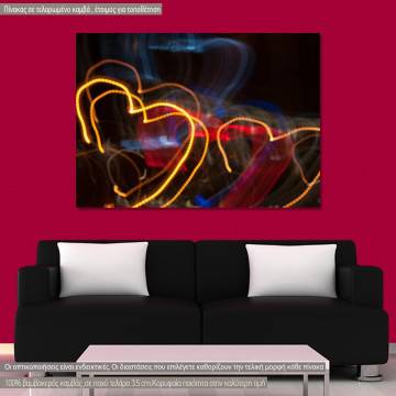 Canvas print Heart light painting