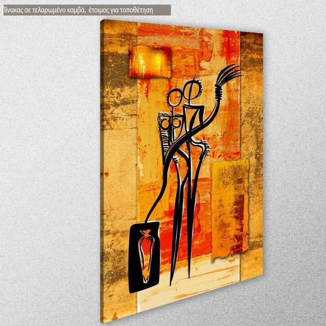 Πίνακας σε καμβά, αφηρημένος, γεωμετρικός , Abstract oil painting, couple, κοντινό