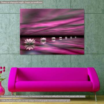 Πίνακας σε καμβά Νούφαρα, Pink Water lilies