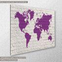 Canvas print  Purple World Map, side