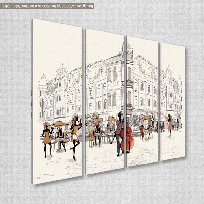 Canvas print Fashion People four panels, side